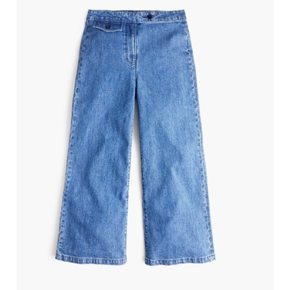 Point Sur Jeans Wide-Leg Crop‎ Trouser High Rise Medium Wash 26 Casual Coastal